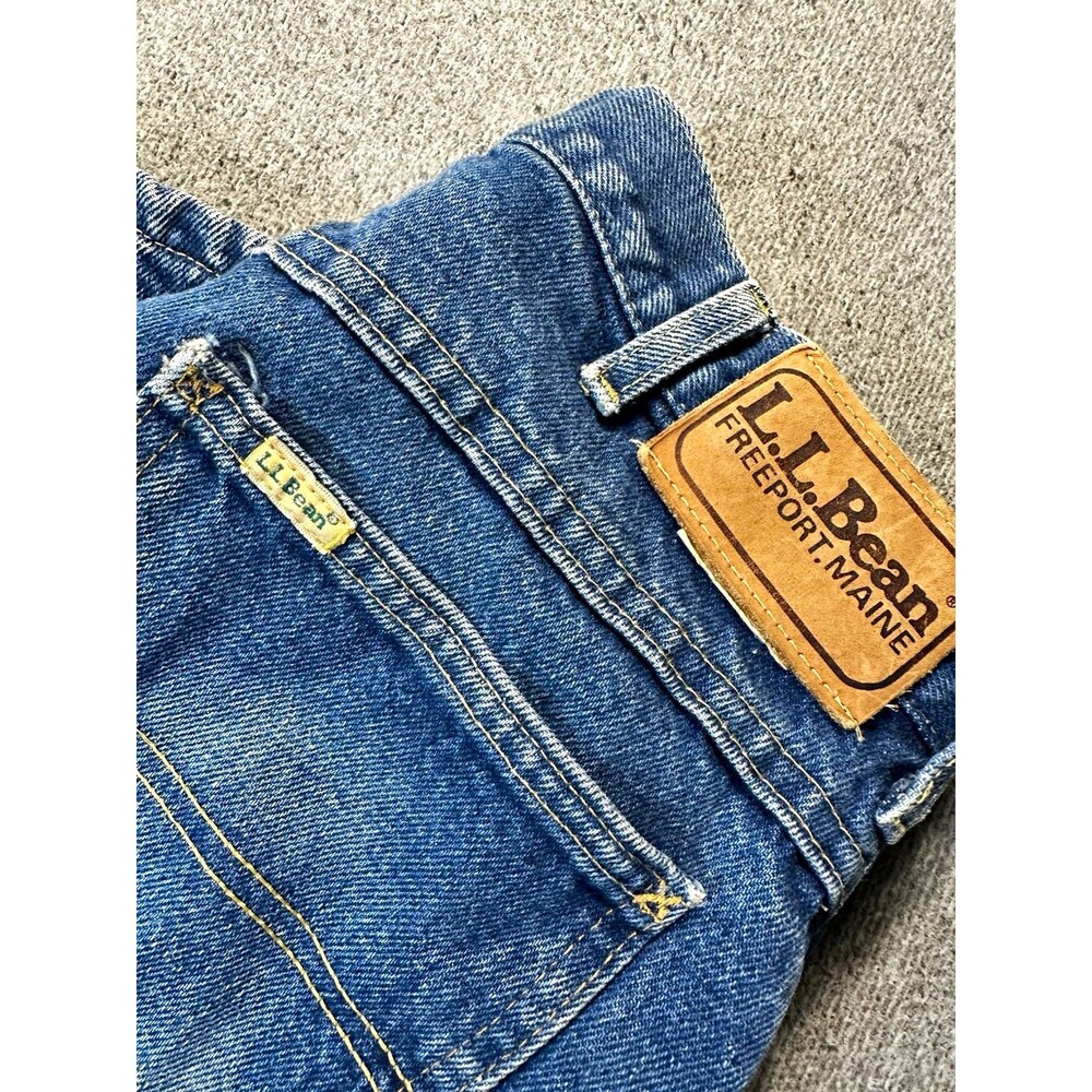 80s Vintage L.L.Bean Men's Flannel-Lined Denim Jeans Straight Regular 32x34